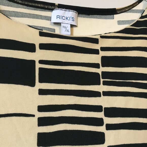 Vintage Y2K Canadian Creamed Honey and Black Stretchy Barcode Tank Top - Picture 5 of 14